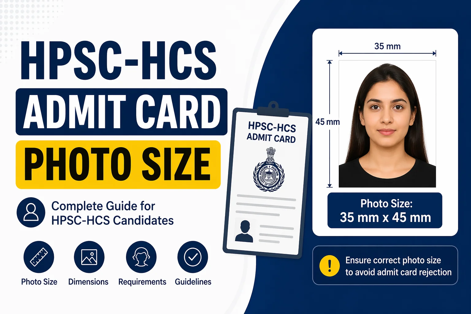 HPSC HCS Admit Card Photo Size 2026 Guidelines