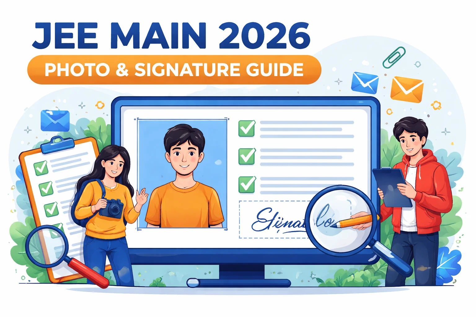 JEE Main 2026 Photo and Signature Guidelines - Size, Rules Changed, Resize Tool