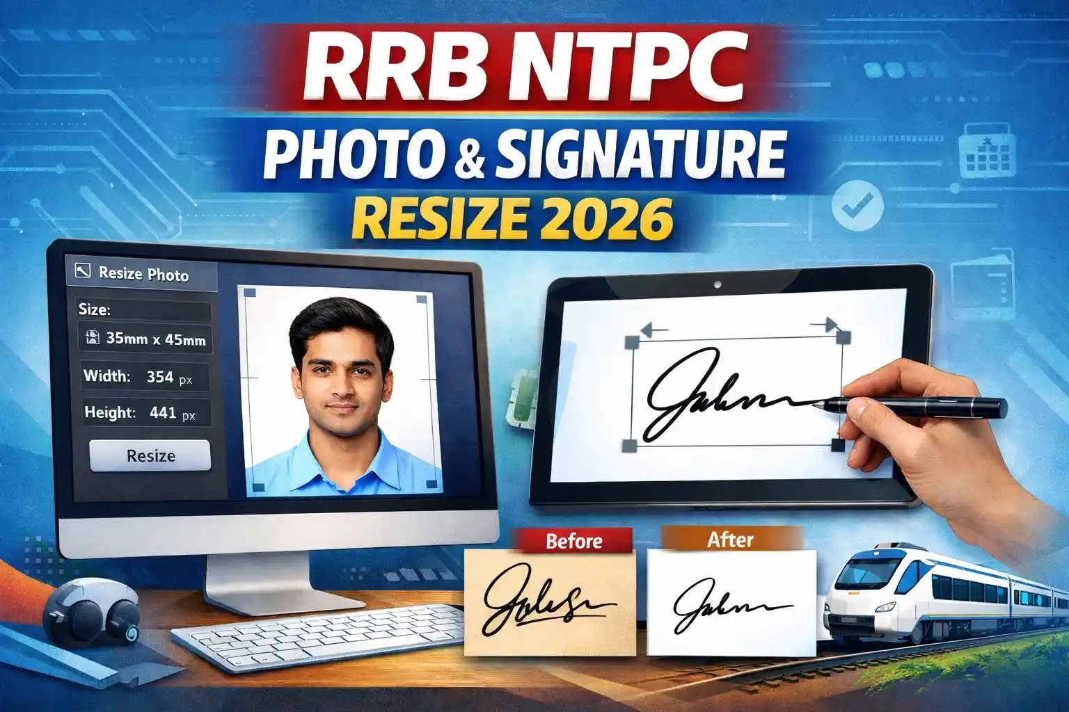 RRB NTPC Photo Signature Resizer 2026