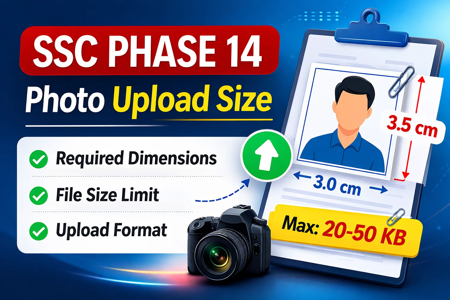 SSC Phase 14 Photo Signature Size 2026 Guide